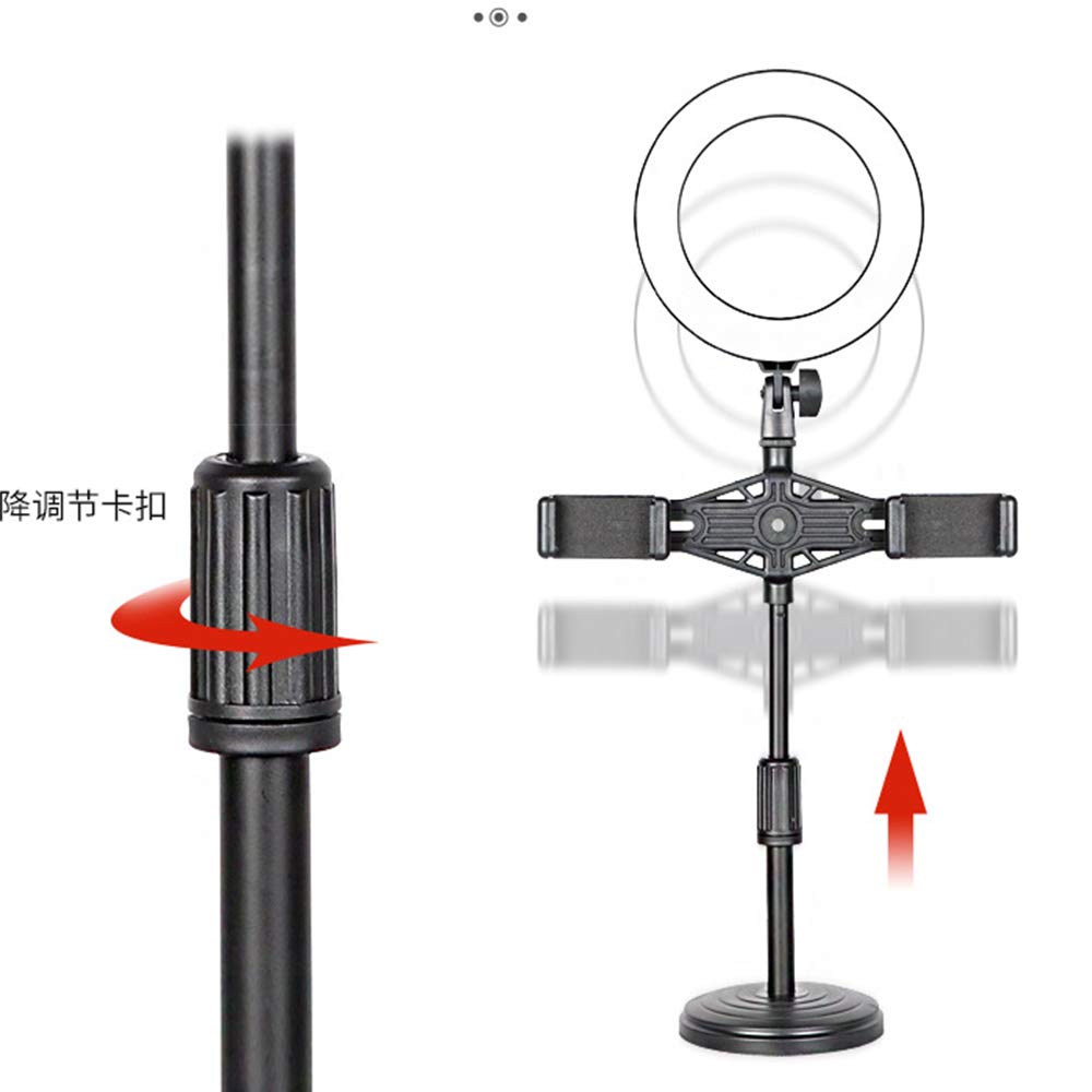 Anello Luminoso per Streaming Live, Anello Luminoso per Selfie dimmerabile con Supporto treppiede con Supporto Luce per Trucco Fotografico, riprese Video Youtube, ECC-A 6 Pollici
