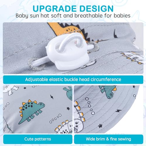 Baby Boy Sun Hat Baby Hats UPF 50+ Toddler Sun Hat Infant Sun Hats Kids Beach Summer Adjustable Bucket Hat3