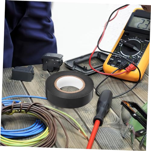 Cinta aislante negra PRETYZOOM para organizar y reparar el cableado de la oficina y el hogar 5