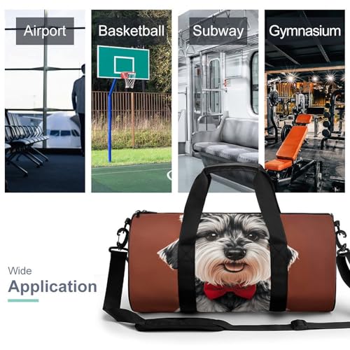 Gym Bags Small Oil Cute Schnauzer Dogs Duffel Bag Overnight Bag with Shoe Compartment Carryon Bag for Men Women3