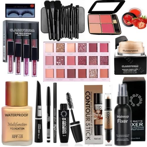 Professional HD Waterproof Makeup Kit Combo For Women & Girls All Products In 1 Kit Set Of 14. (BEAUTIFUL BRIDAL MAKEUP KIT)