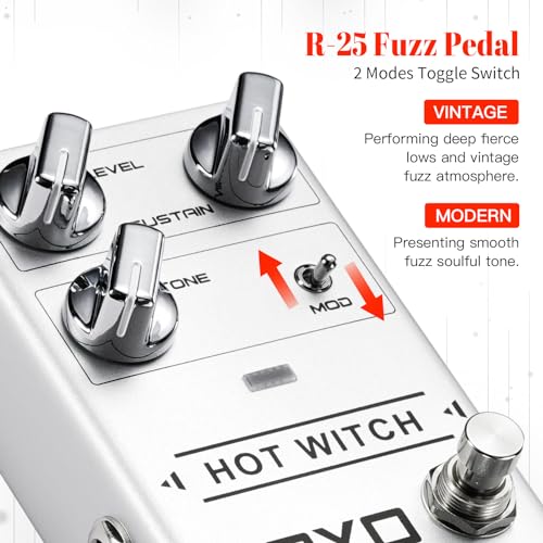 Image of JOYO Analog Fuzz Guitar Pedal, Dual-Mode (Vintage /Modern) with Level /Sustain /Tone Control & True Bypass (HOT WITCH R-25)
