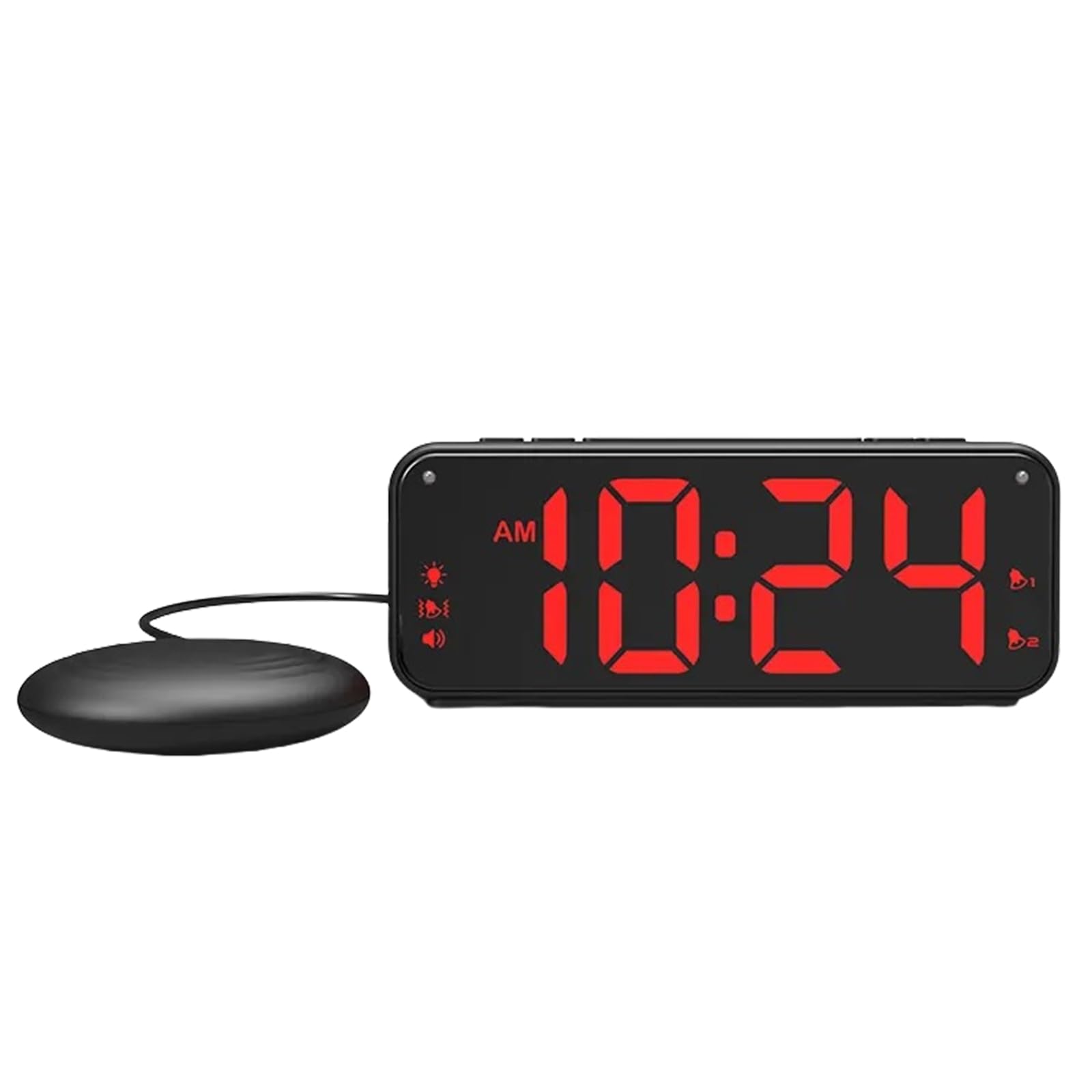 Generisch Despertador de carga USB, vibrador de cama, color negro y rojo