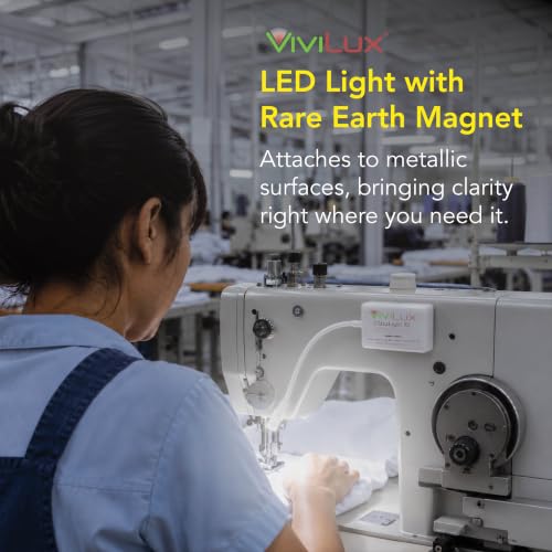 Image of ViviLux Ultralight XL Craft & Sewing Light, Magnetic Mount, 1500 Lumen LED | Super Bright LED Hobby Light, Rechargeable Battery, Rare Earth Magnet, 11 in Extended Flexible Arm, Hands-Free Use, Cordless