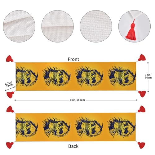 Chemin de table de Noël avec pompon 35x152 cm horreur cuisine extérieur table