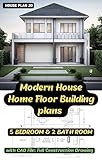 Full Construction Drawing Of Modern House Home Floor Building plans 5 Bedroom &amp; 2 bath room with CAD file: Full Construction Drawing