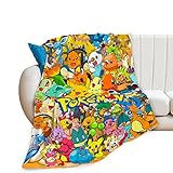Cute Cartoon Flannel Blanket, Super Soft Throw Blanket 3D Printed Comfort Bedding for Sofa All...