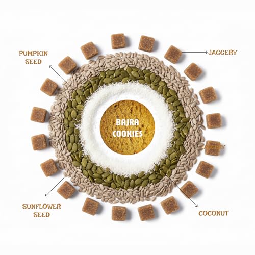 Image of Millet-it Bajra Coconut Cookie|Gluten Free Cookies|Millet jaggery Cookies|Sugarfree|Protien rich|Mineral rich|Kids & Adult (120gmx4) Pack of 4