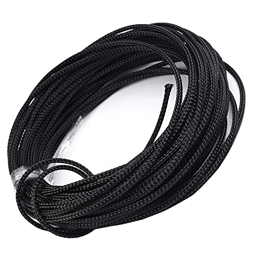 Othmro 幅2mm 長さ10m 黒 1個入り 編組スリーブ 編組チューブ RoHS認証 PET ポリエチレンテレフタレート材質 ポリエステル編組スリーブ ケーブル被覆用
