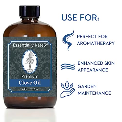 Essentially Kates Clove Oil 4 Oz - 100% Pure And Natural - Hair Care, Skin Care, Diffuser, Garden, And Aromatherapy #TOP2