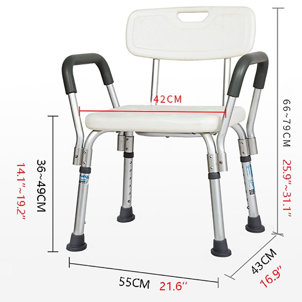 Taburete de Ducha Antideslizante Silla de Ducha Ajustable en Altura Taburete Baño Adulto Silla para Ducha para Personas Mayores Banqueta Ducha minusválidos, Ancianos A