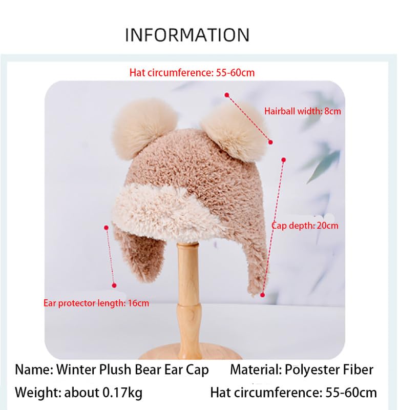 DAISHA Women Men Winter Trapper Hat Ear Flaps Russian Ushanka Trooper Aviator Hunting Hats Eskimo Windproof Ski Snow Cap