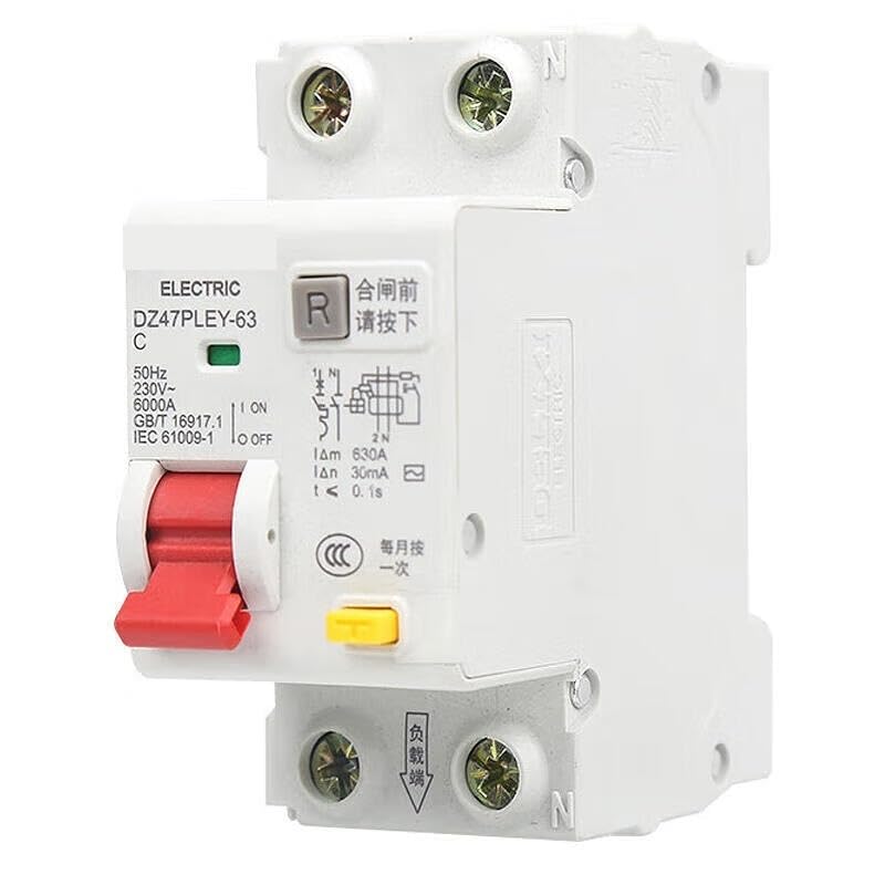 Disyuntor de protección contra fugas interruptor diferencial 1P+NC 63A 30mA DZ47PLEY-63