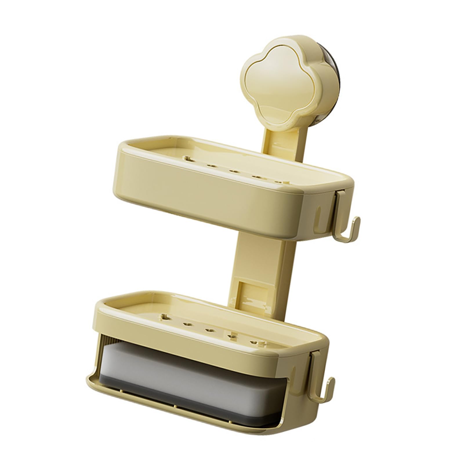 Jazuaiao Sucker Soap Box Wall Mounted HoleFree Toilet Wall Drain Storage Rack with Single Layer Box Space Saving Organizers
