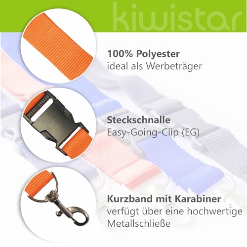 Kiwistar UG - Schlüsselband 25 mm - schwarz - bedruckt mit Ihrem eigenen Schriftzug und Foto - individuell personalisiert - Lanyards Geschenkartikel Wunschtext