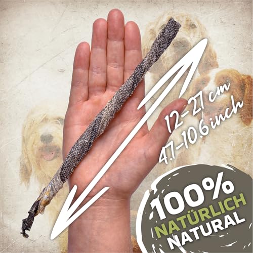Fischhaut Kausnack für Hunde 1kg (ca. 60–70 Stück) | fettarm & getreidefrei | Fischhaut Kauartikel | natürliche Hundesnacks ohne Zusätze