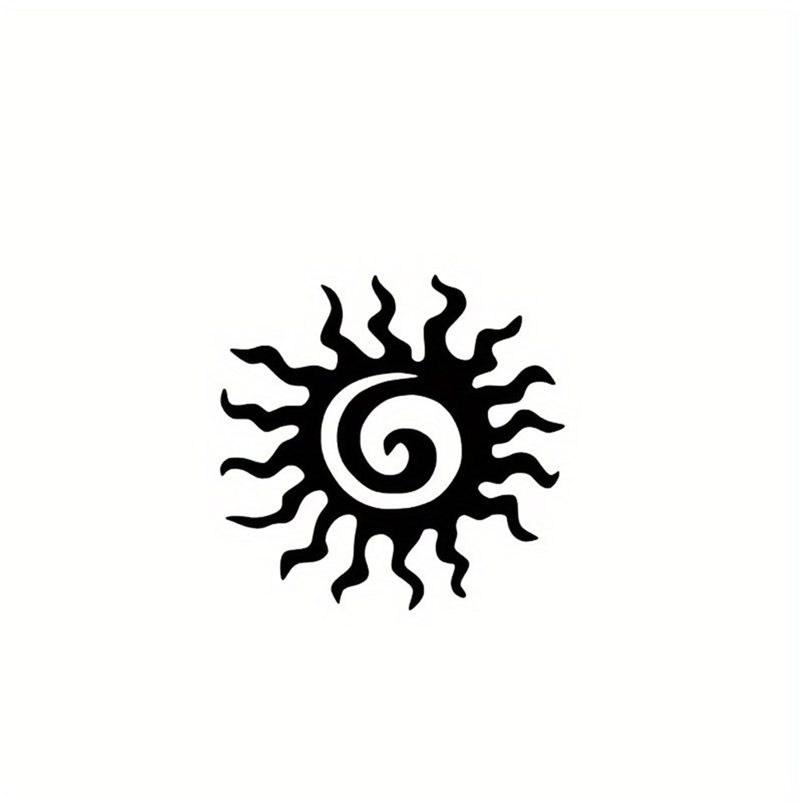 HAfgDJ 1pc 3.9inch Mini Spiral Sun Sticker, Waterproof Decal for Laptop, Water Bottle, Phone, Car, Truck Motorcycle