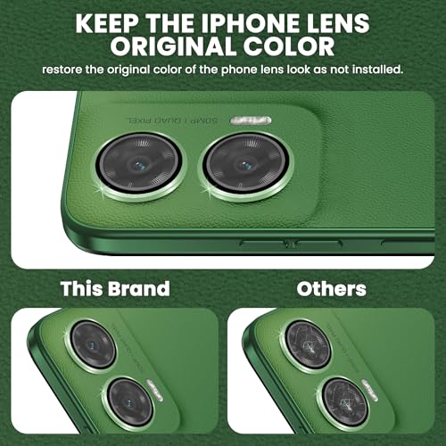 Image of ArmourPro Camera Rings Tempered Glass for Motorola G35, Tough HD Individual Aluminum Alloy Rings 9H Camera Cover, Scratch-Resistant,Camera Lens Protection| Green, 1 Pack