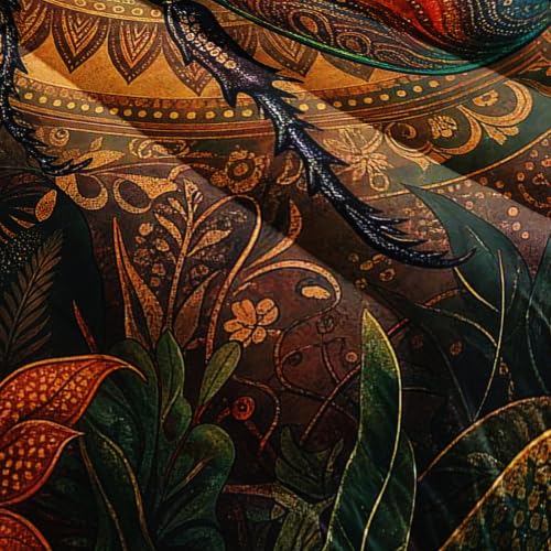 Image of AILONEN Full Comforter Set 3 Piece, Bronze Beetle Woodland 3D Printed Bedding with 2 Pillowcases, Soft Breathable Microfiber Vintage Decor for Guest Room