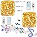 Produktbild Kupferdraht LED Musik Fairy Lichterketten 33ft mit wasserdichten 100 LEDs Sound aktiviert Musik Sync Light USB,12 Modi Remote Sternenlichter DIY Dekoration für Hochzeit,Weihnachten,Party (2*USB Warm)