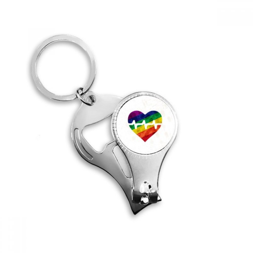 Porte-clés décapsuleur arc-en-ciel LGBT Heart Electron ne perdez plus votre ouvre-boîte
