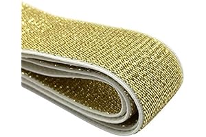 StrapCrafts 1-inch Wide Soft Gold and Silver Glitter Elastic Bands