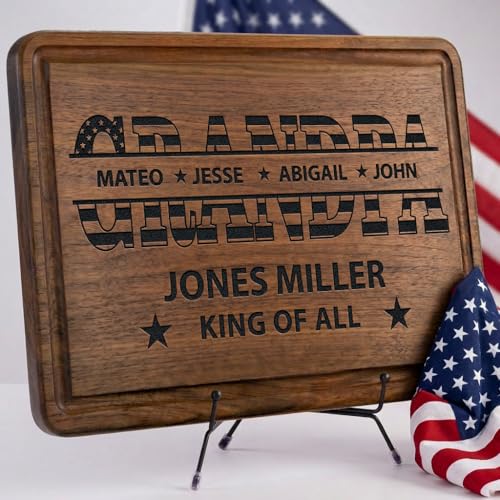 Tabla de cortar rectangular personalizada para papá con bandera USA miniatura 3