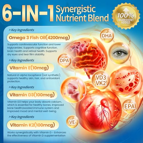 Image of VivoNu Triple Strength Omega 3 Fish Oil - 4200mg, 360 Softgels | Enteric-Coated for No Fishy Aftertaste | Wild-Caught | Third-Party Tested