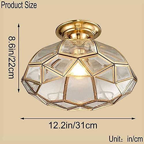 Lampe en laiton et verre transparent à effet de réfraction chic - 2