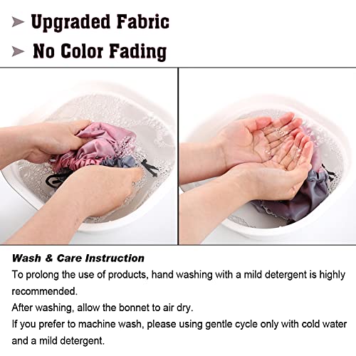Image of Extra Large Adjustable Double Layer Satin Hair Bonnets with Drawstring for Women Night Sleeping Long Silky Satin