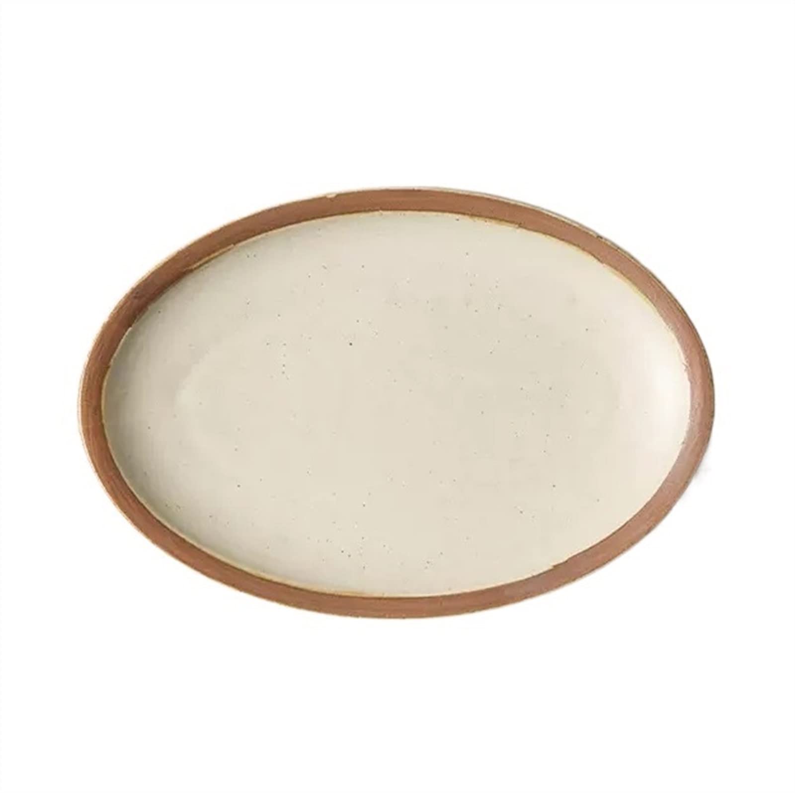 Talerze Deserowe Talerz rybny Ceramiczny talerz do użytku domowego Gotowany na parze Ceramiczna zastawa stołowa Duży owalny obiadowy Restauracja Kuchnia Retro Płaski Zastawa stołowa(Duży)