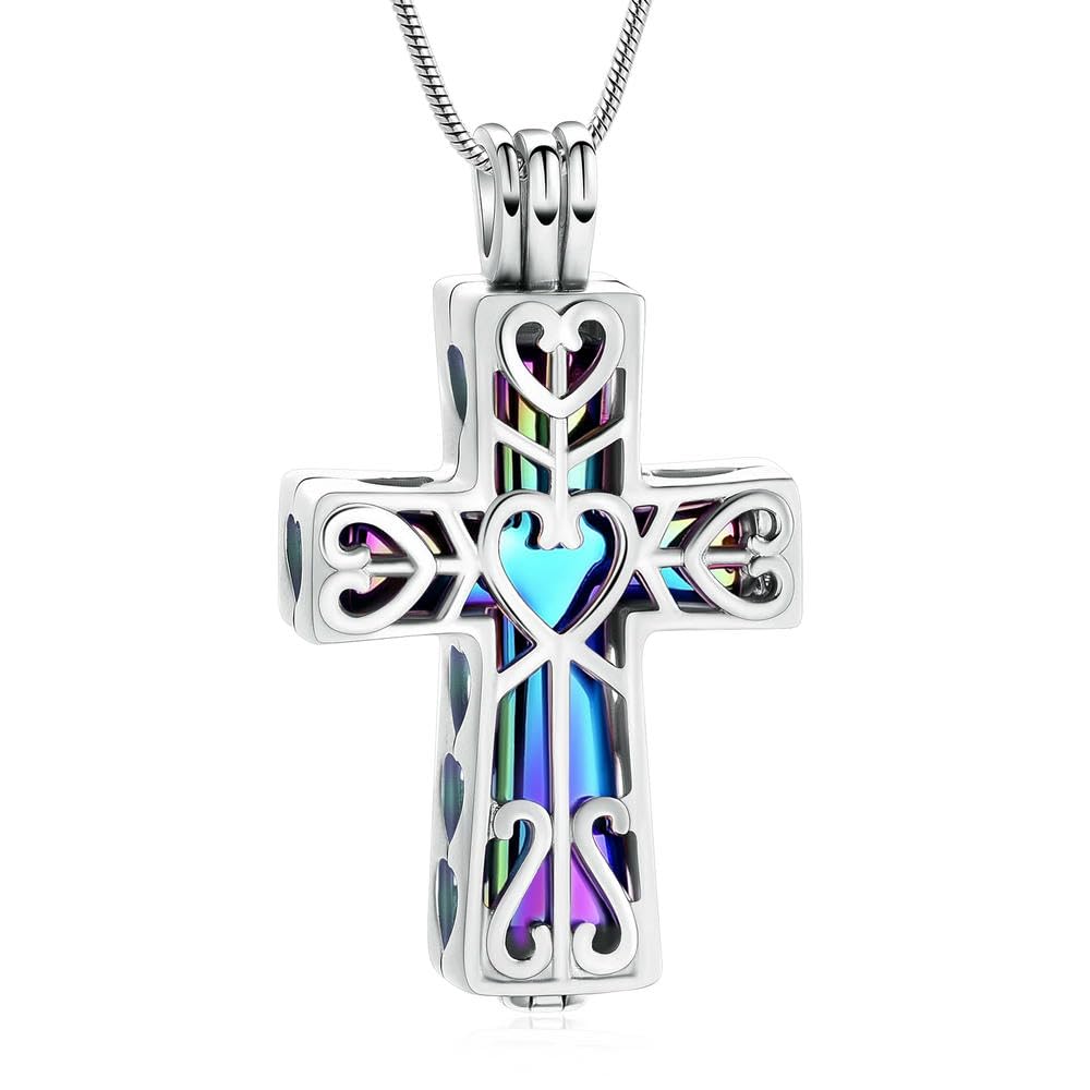 Collier urne pour cendres médaillon commémoratif gravé en acier inoxydable