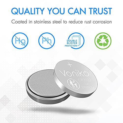 image for Voniko 3 Volt CR2032 Battery 12 Pack – Lithium Batteries – 2032 Bu