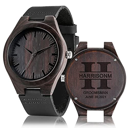 Imagen de ANQIYI Relojes de Madera Personalizados para Hombres