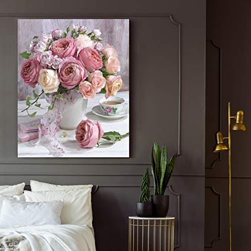Heyu-Lotus DIY Malen nach Zahlen Kits, Rose Flowers Leinwand Ölgemälde Kit für Erwachsene Kinder Anfänger DIY Arts Craft… – Bild 8