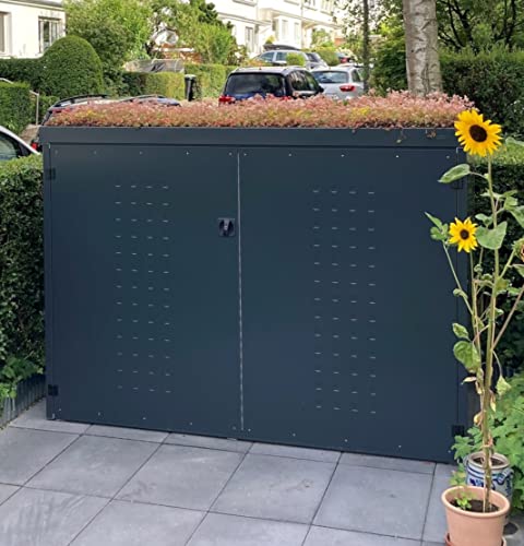 Reinkedesign Fahrradgarage/Multifunktionsbox (Aluminium Anthrazit mit Pflanzwanne) - 8