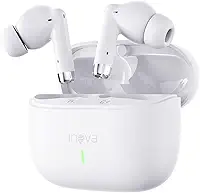 INAVA Fone de Ouvido Sem Fio Bluetooth, 50 Horas Autonomia, Proteção IPX6, Áudio Estéreo Hi-Fi, 4 Microfones Cancelamento Ruído ENC, Compatíveis iPhone e Celulares Android (Branco)