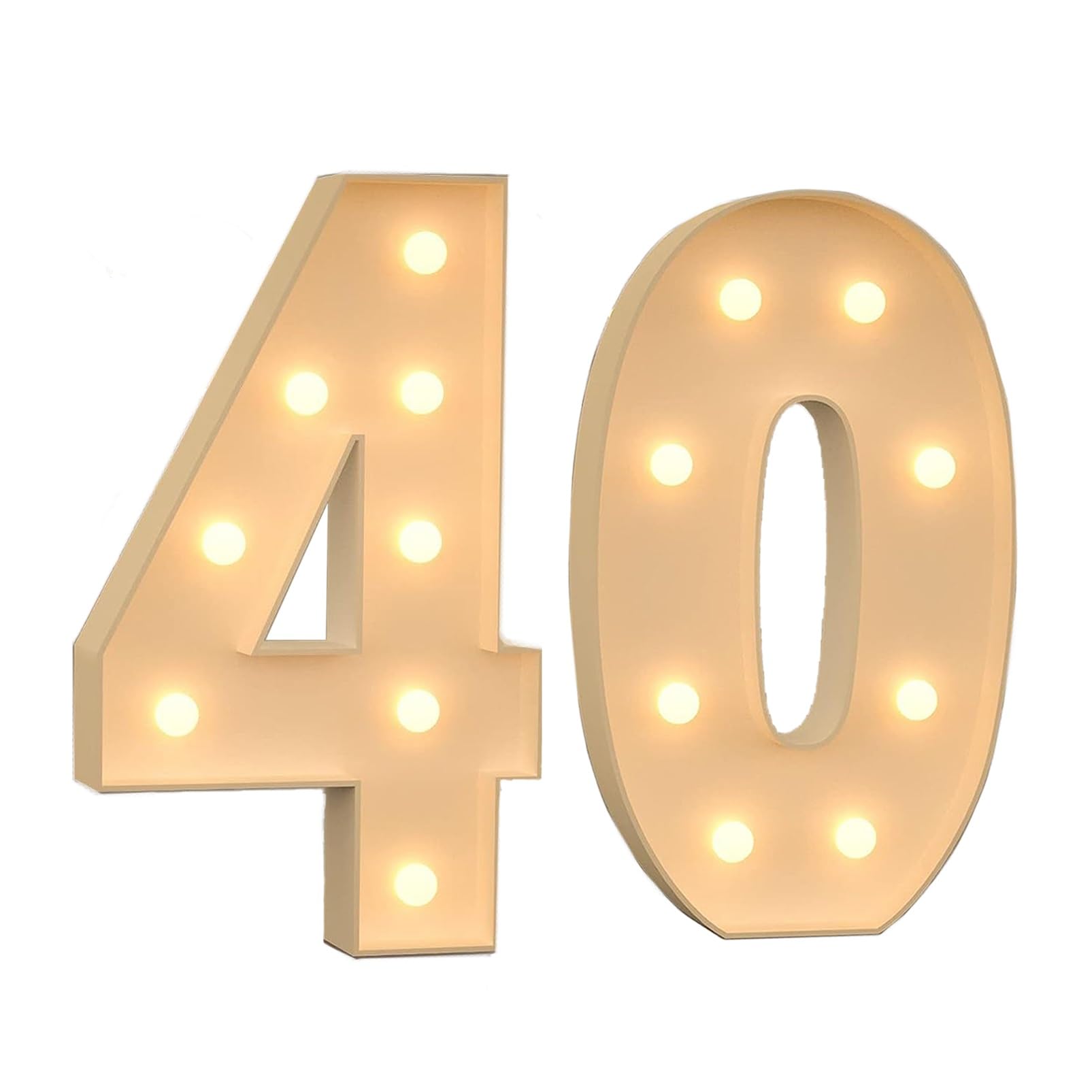 Marquee Light Up Numbers, 3ft/4ft Giant Mosaic LED Numbers Light Sign, Pre-Cut Mosaic Numbers Kit for Wedding Anniversary Bar Home Birthday Party Decoration ( Color : Number 40 , Size : 120CM/4FT )
