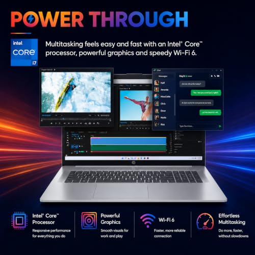 Image of HP 17.3 inch FHD Business Laptop, Intel Core 13th Gen i7-1355U (10 Cores, 12 Threads, up to 5.0GHz), 16GB RAM, 1TB SSD, Wi-Fi 6, HDMI, Fast Charge, True Vision Built-in Camera, Windows 11