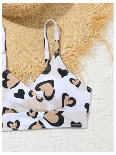 WDIRARA Girl's 3 Pieces Set Leopard Print Bikini Swimsuit with Drawstring Beach Skirt Ruched Teen Bikini3