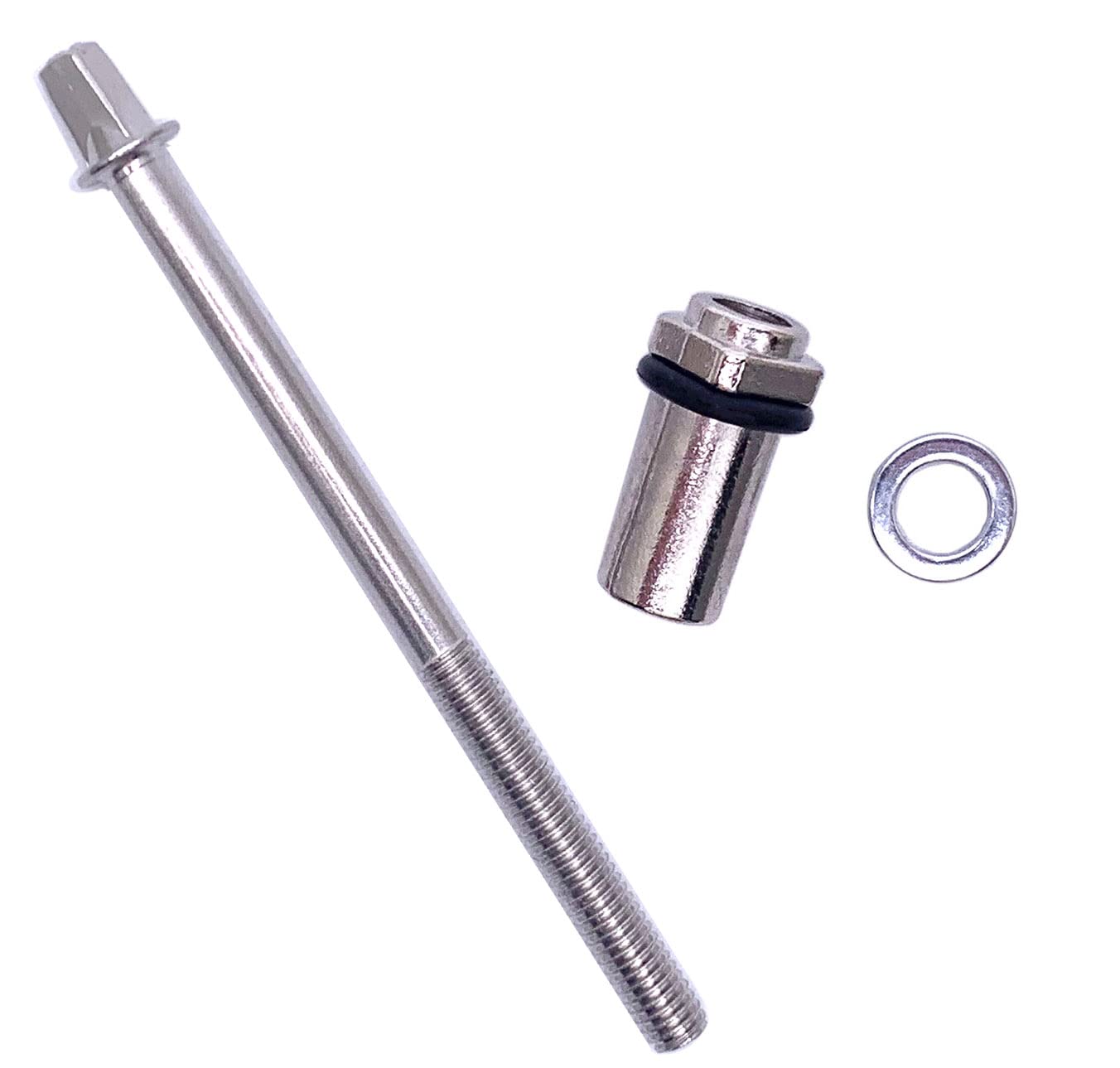 TUOREN 6Pcs Tension Rods Screw with Lug Nuts & O-Rings for Drum Set Parts Hardware M6 x 3-1/2Inch(90mm)