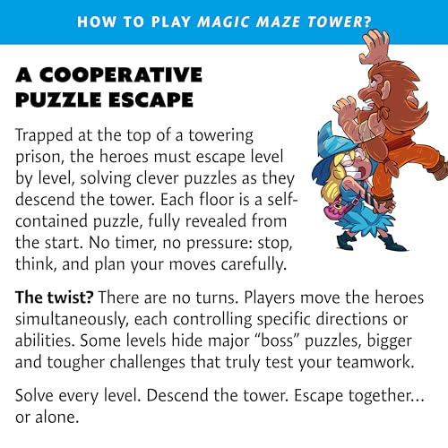 Magic Maze Tower Puzzle aventura 91 desafíos 1-4 jugadores miniatura 3