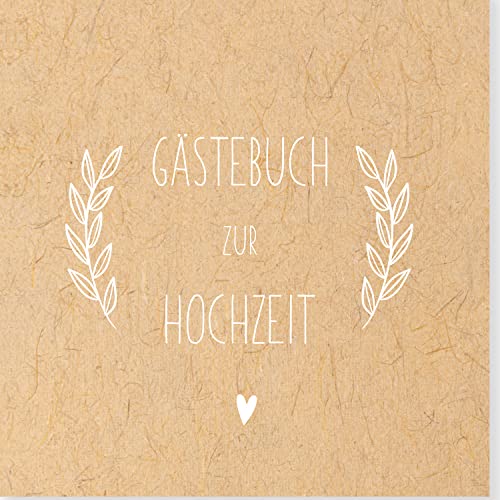 Kunterbuntspecht Libro de visitas para boda, libro de fotos, libro de invitados bohemio para boda, regalo, en blanco, con encuadernación de hilo de papel natural Cover