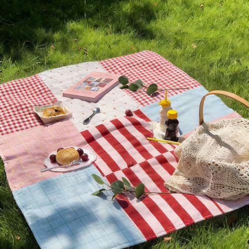 Mantas de picnic impermeables y lavables: juego de 2 alfombrillas portátiles antiarena 5