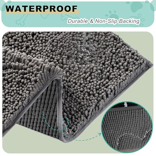Tel Charme * 50x80 cm Fußmatte Für Den Innenbereich, Waschbare Schmutzabsorbierende Matte, Rutschfester Teppich für Hunde & Haushalt Maschinenwaschbar, Ideal für Schmutzige Schuhe und Pfoten