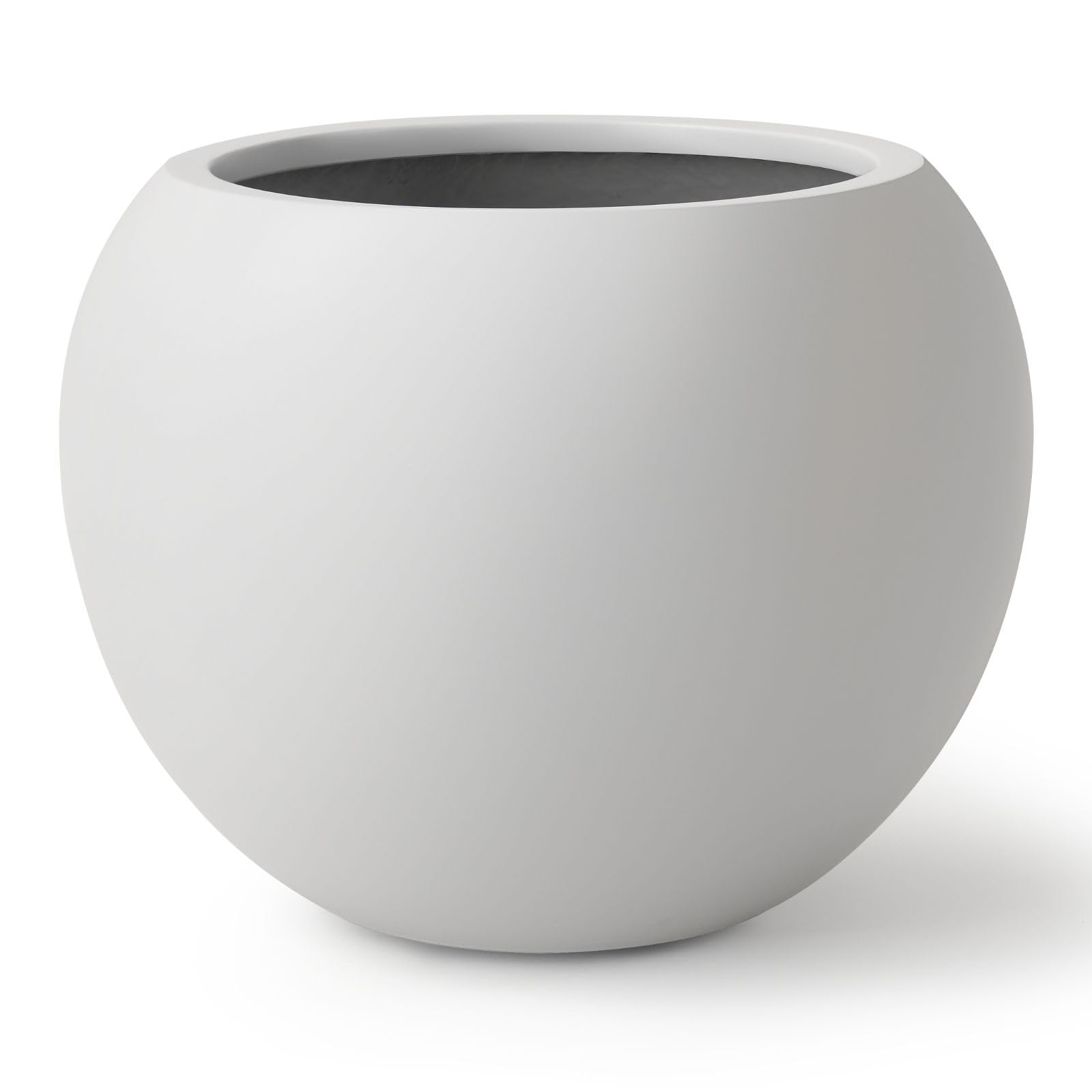 KUTE NEST Globo Fiberstone Round Planter Light French Gray