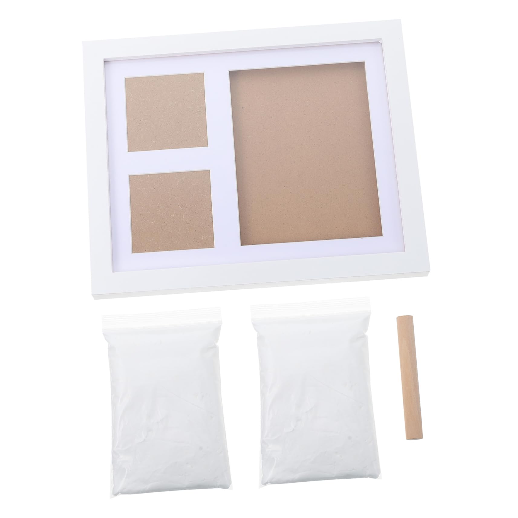 Abaodam Infant Prints Photo Frame Hand and Foot Kit Newborn Present White Keepsake