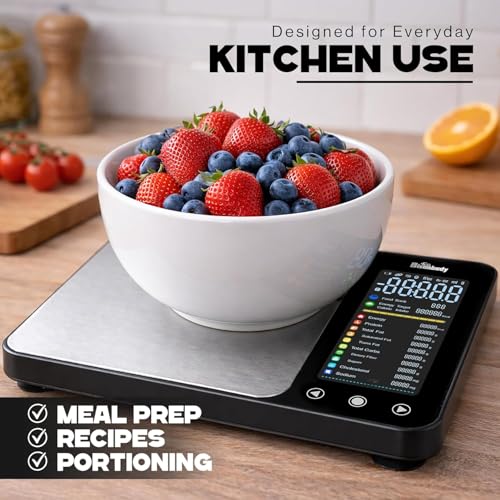 Image of Digital Food Scale with Nutrition Mode Including Calories and Macros, Smart Kitchen Scale Measures Upto 5 kg with 1g Graduation, Bluetooth and App Connectivity for Daily Food Tracking