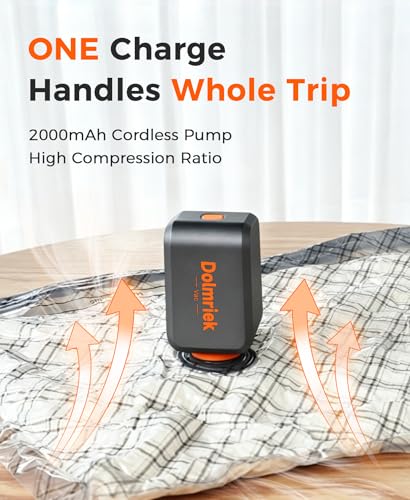 Image of 6pcs Vacuum Seal Bags for Clothing Travel, Cordless Pump, Carry-on Size Compression Packing Bags, 4000Pa Suction & 2400mAh Battery, Vacuum Storage Bags for Clothes, Luggage, Suitcase, Space Saver
