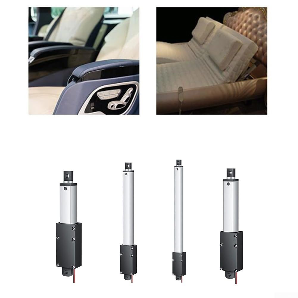 Entraînement linéaire électrique 12 V - Course de 30 mm - 20 N - Barre de poussée pour automatisation des machines industrielles - Agriculture - Argent (30 mm-30 mm s-12 V-20 N)